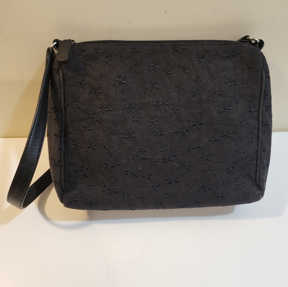 Talbots black classic Medium embroidered bag